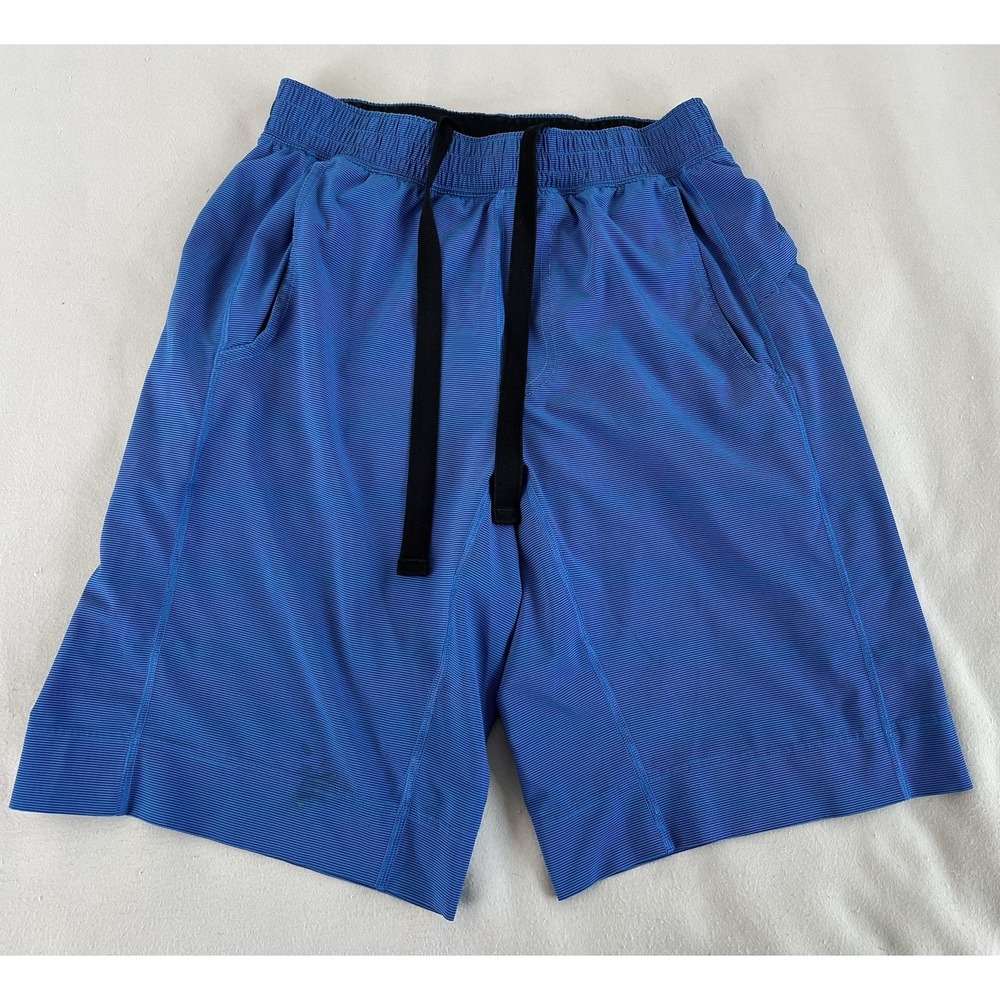 Lululemon Shorts Adult Small Blue T.H.E. Unlined‎ Drawstring Side Pocket Gym Men